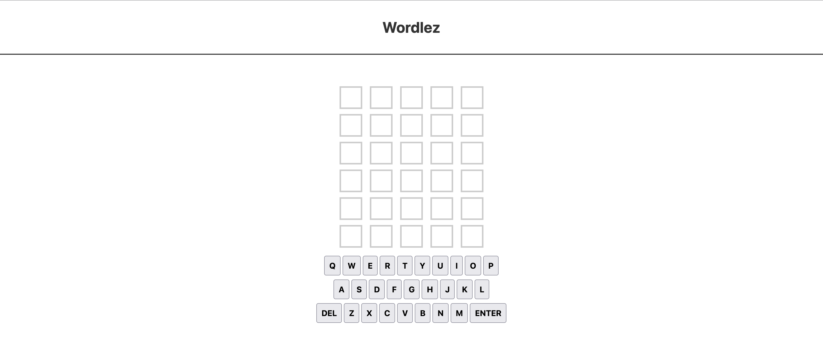 Wordlez game screenshot